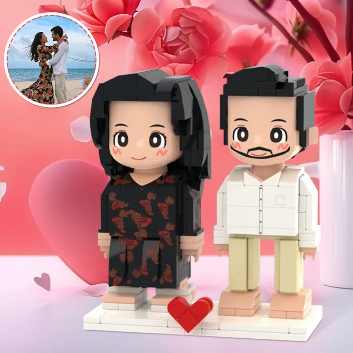 Full Body Customized 2 People Duddu Brick Figures Creative Couple Gifts Perfect Gift For Valentine's Day Birthday Gift