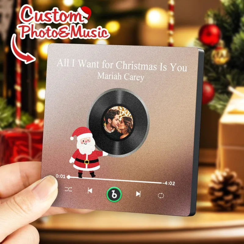 FridgeBeats Frameless 4.0 Custom Photo Music Fridge Magnet Colorful Santa Claus Fridge Magnet Music That Can Be Played Christmas Gift