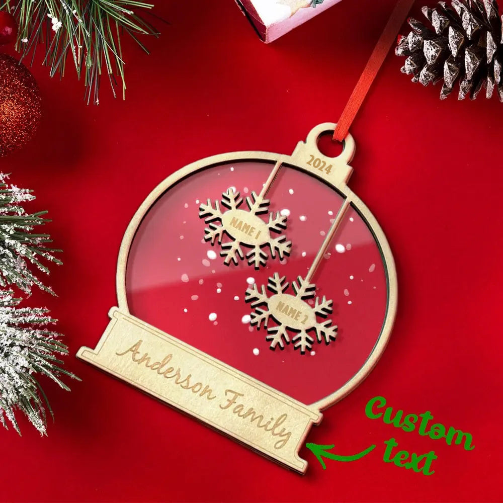 Custom Engraved Name Christmas Ornament Personalized Wooden Family Ornament Christmas Tree Decoration