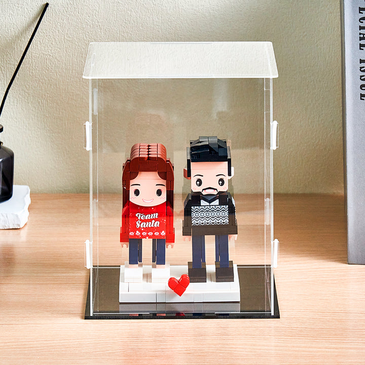 Dustproof Clear Acrylic Display Case Display Box – Protective Box for 2 People Brick Figures Collectibles