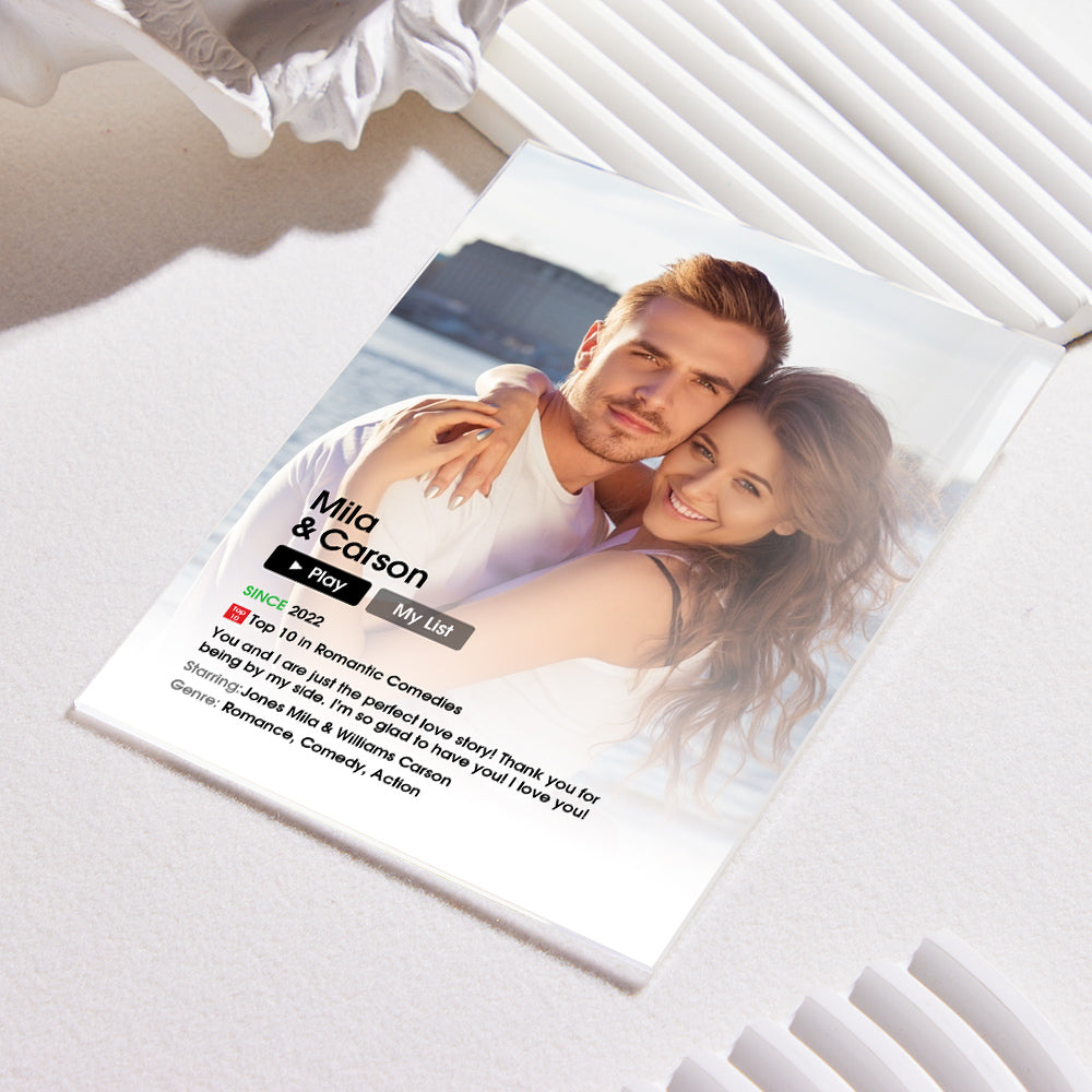 Custom Poster Keychain With Text Photo Movie Poster Plaque Gift For Lover