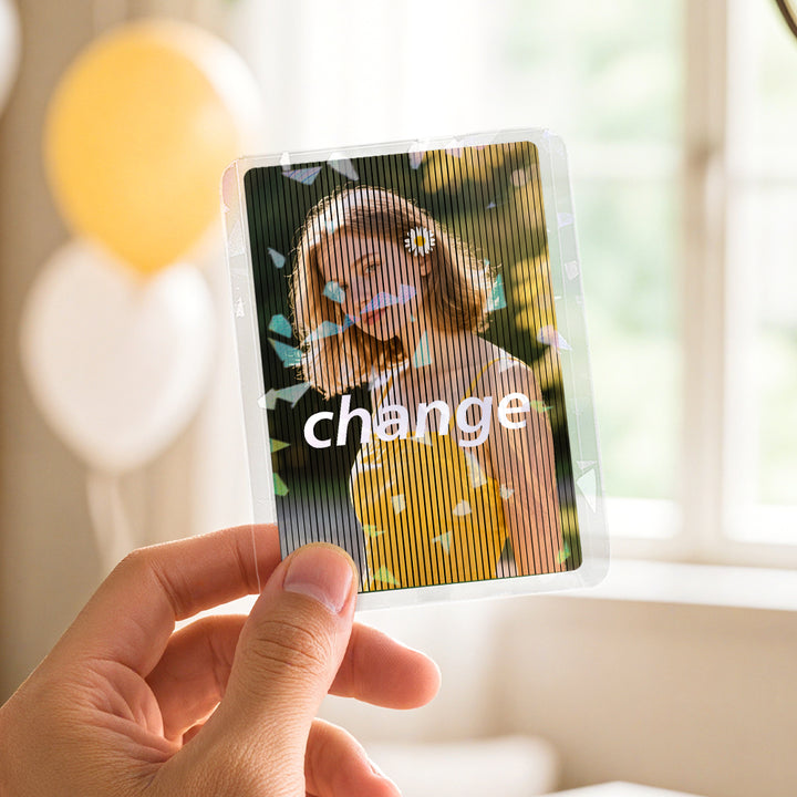 Custom Photo & Text Anime-Style Lenticular Double-Sided Game Card Personalized Birthday Gift