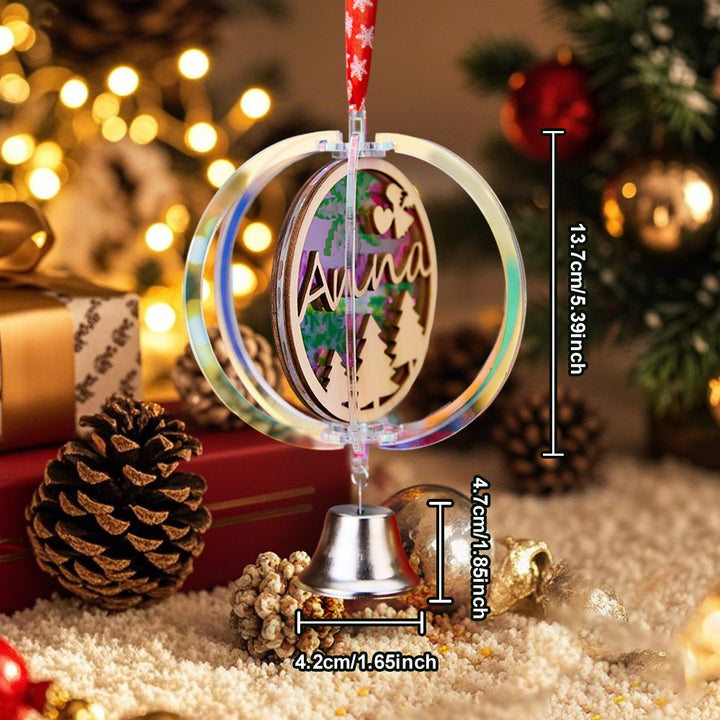 Personalized Wind Chime Ornaments with Name Rotating Christmas Ornaments Gifts
