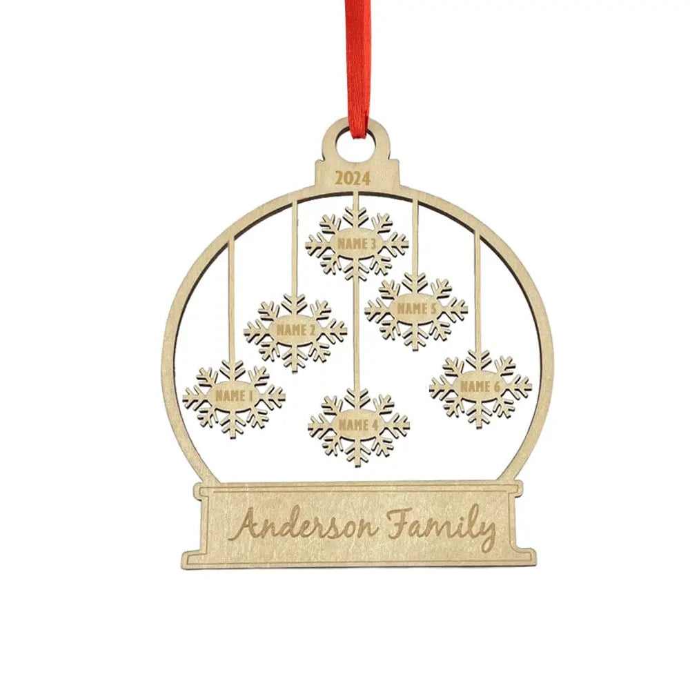 Custom Engraved Name Christmas Ornament Personalized Wooden Family Ornament Christmas Tree Decoration