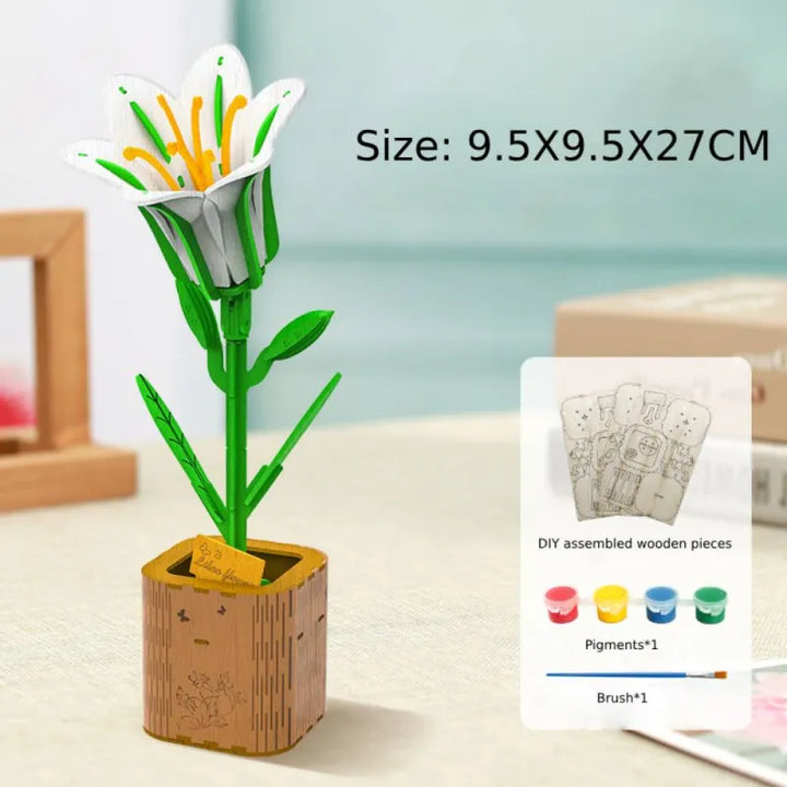 DIY Wooden Flower Puzzle 3D Puzzle Mother's Day Gifts for Mum