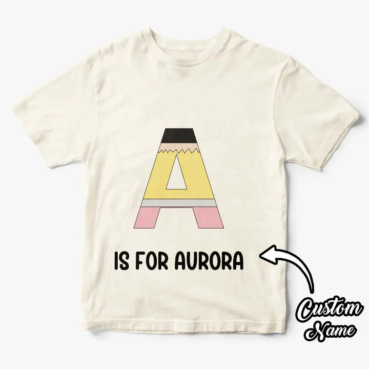 Personalized Back to School Pencil T-shirt First Day of School Shirt Gift for Kids