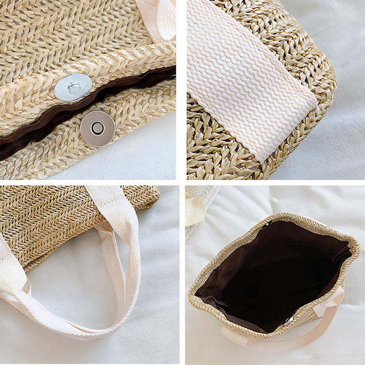 Personalized Beach Straw Bags Custom Tote Bag Bridal Shower Bag Wedding Gift for Bridesmaid Bride