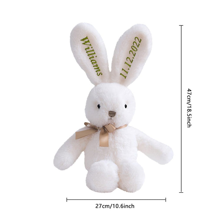 Custom Embroidered Bunny Personalised Long Ears Bunny Rabbit Easter Gift for Baby