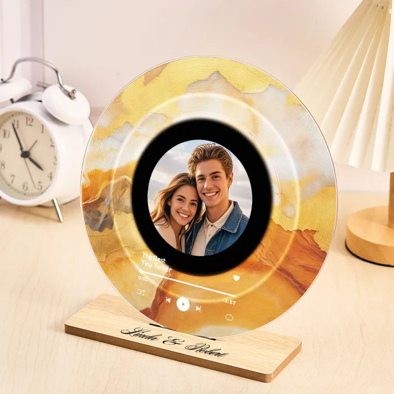 Personalized Vinyl Record with Custom Photo Customized Acrylic Song Plaque Vinyl Record Decorations Cool Gifts for Music Lovers