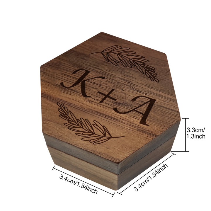 Six styles of Customized Hexagon Wooden Jewelry Box Wedding Ring Box