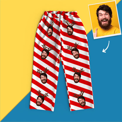 Custom Face Christmas Long Sleeve Pajamas Set Elk