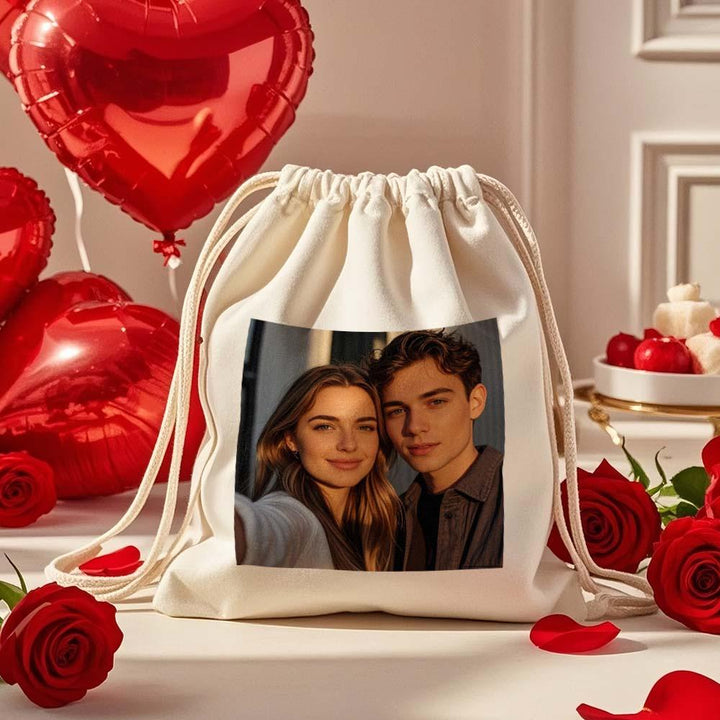 Custom Photo Drawstring Canvas Bag – Perfect for Travel & Daily Storage