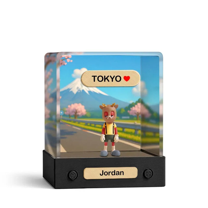 Custom 3D Mini Figure From Your Photo Personalized Background Toy Figure with Acrylic Box Decoration Gifts For Him/Her