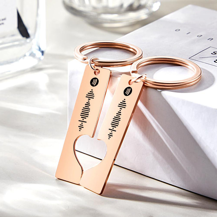 Custom Music Code Keyring With Text Gifts 4 Color