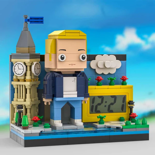 Christmas Gifts Custom Brick Figures Clock Personalized Brick Mini City & Figures Clock