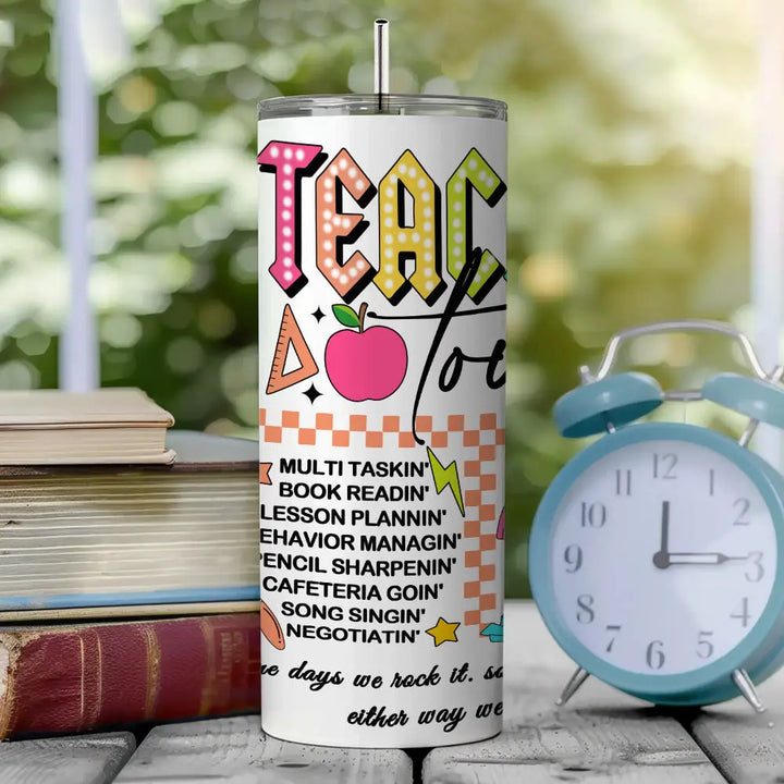 Personalized 20oz Skinny Tumbler with Straw Back to School Appreciation Gift for Teacher