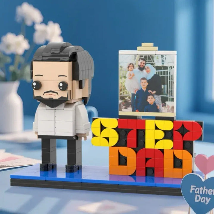 Full Body Customizable Building Block Figure - Perfect Father's Day Gift! Happy Father's Day