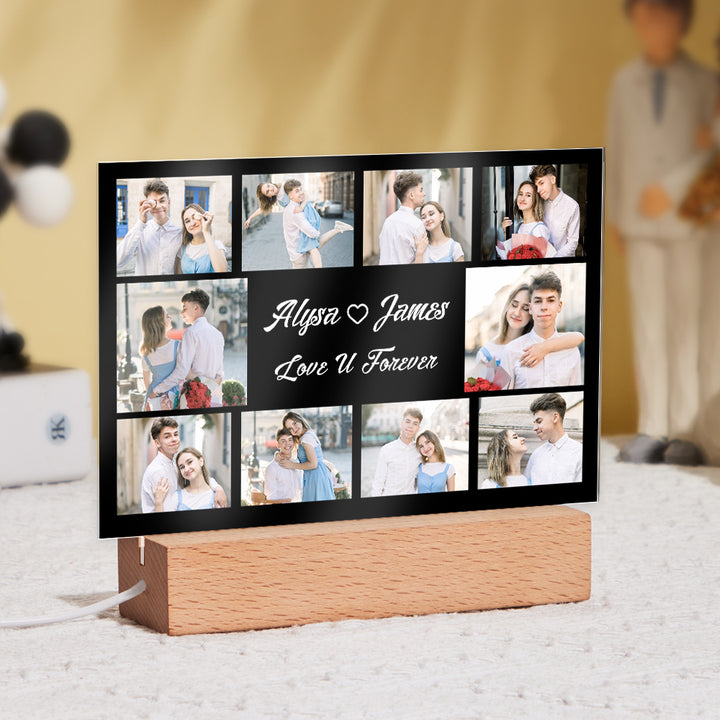 Custom Commemorative Collage Photo Light Personalized Gift For Her