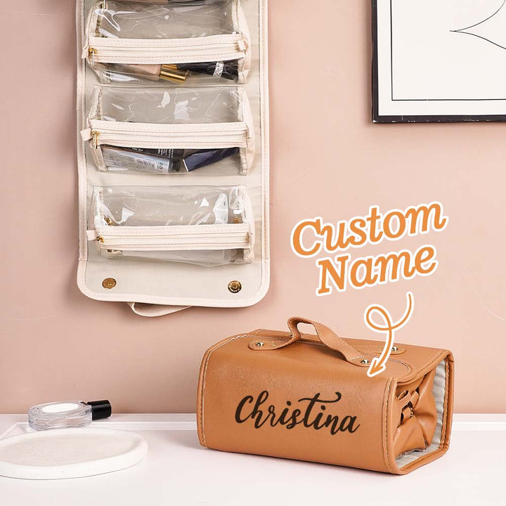 Personalized Name Makeup Bag Custom Cosmetic Storage Pouch Birthday Gift