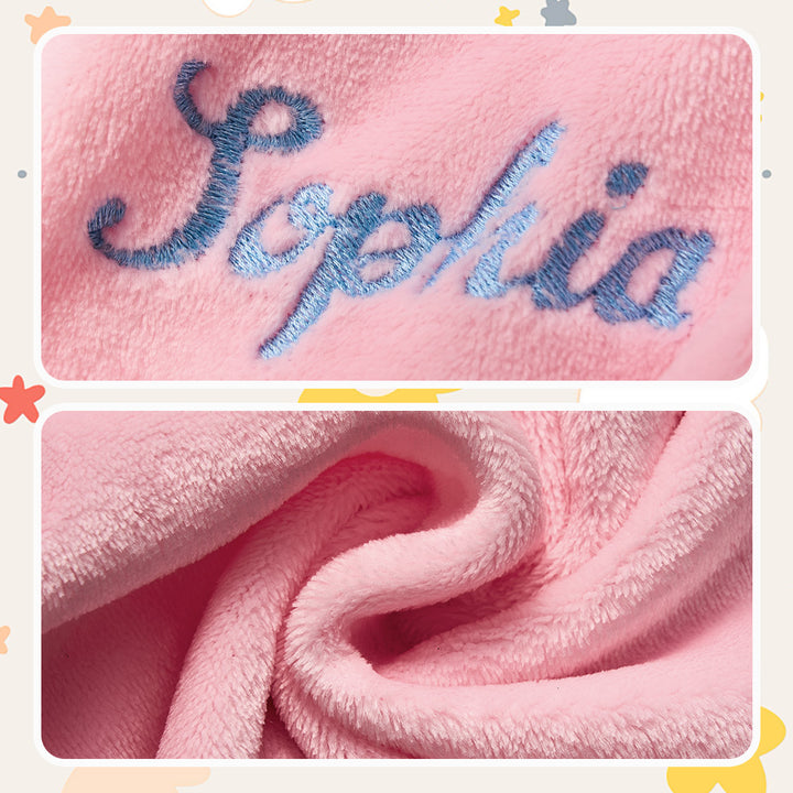 Personalized Baby Sleepwear with Embroidery Name Bear Ears Dressing Gown Gift for Kid