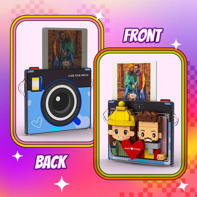 Personalized Brick Figure Fridge Magnets Pink Photo Stickers DIY Gift Fridge Magnets Gifts For Girlfriend Boyfriend Valentines Day