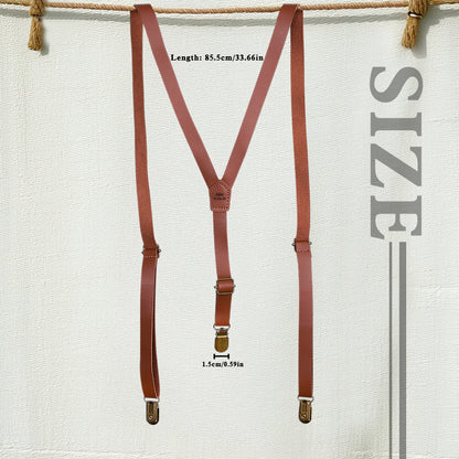 Personalized Men's PU Suspenders with Engraved Name Gift for Men Groomsmen Accessory