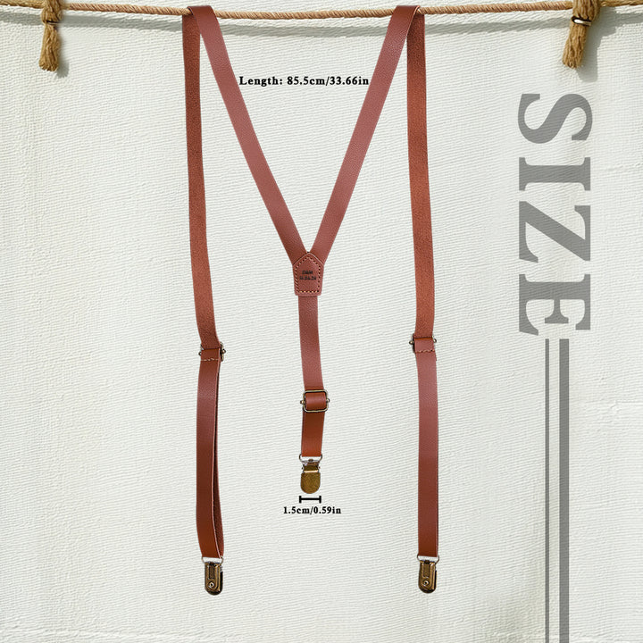 Personalized Men's PU Suspenders with Engraved Name Gift for Men Groomsmen Accessory