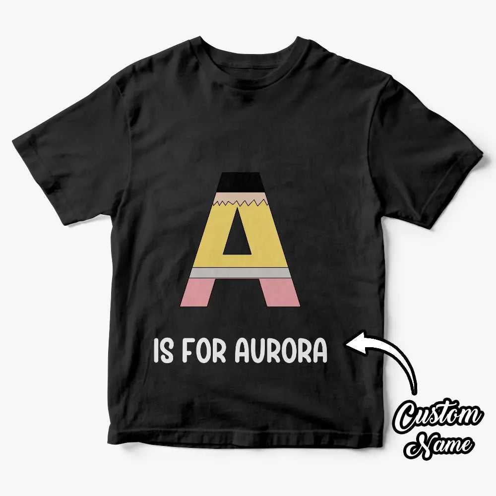 Personalized Back to School Pencil T-shirt First Day of School Shirt Gift for Kids