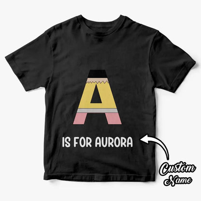 Personalized Back to School Pencil T-shirt First Day of School Shirt Gift for Kids