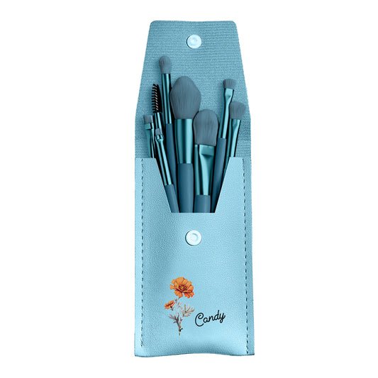 Custom Engraved Birth Flower Makeup Brush Set Wedding Gift