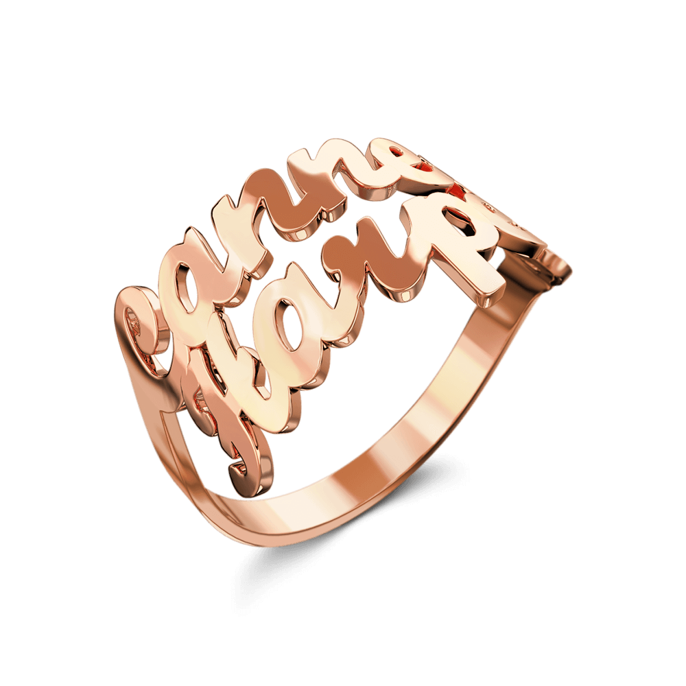 Custom Double Names Ring - 925 Sterling Silver