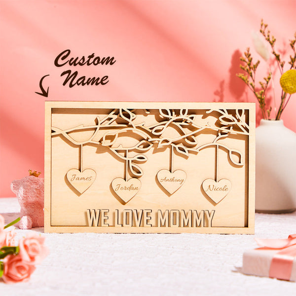 Custom Engraved Plaque Family Tree Home Decor Mother's Day Gift for Mum