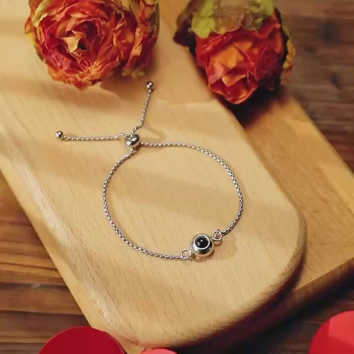 Photo Projection Bracelet Personalized Adjustable Bracelet Sweet Cool Anniversary Gift for Her