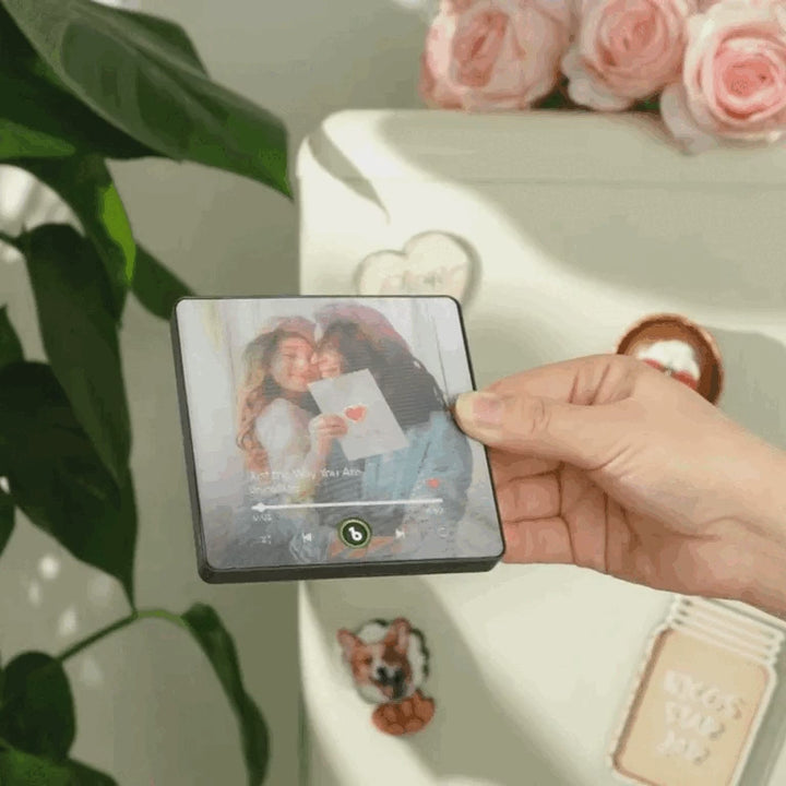 FridgeBeats Framed 4.0 Custom Lenticular Flip Music Fridge Magnet Personalized 2 Photos in 1 Album Fridge Magnet for Couple