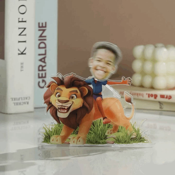 Personalized Face Kids and Animal Shaking Head Standee Gift for Kids